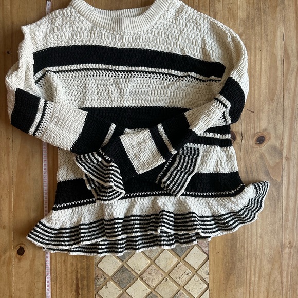 English Factory Black and White Striped Knit Sweater - Size M, Brand New - Picture 6 of 6